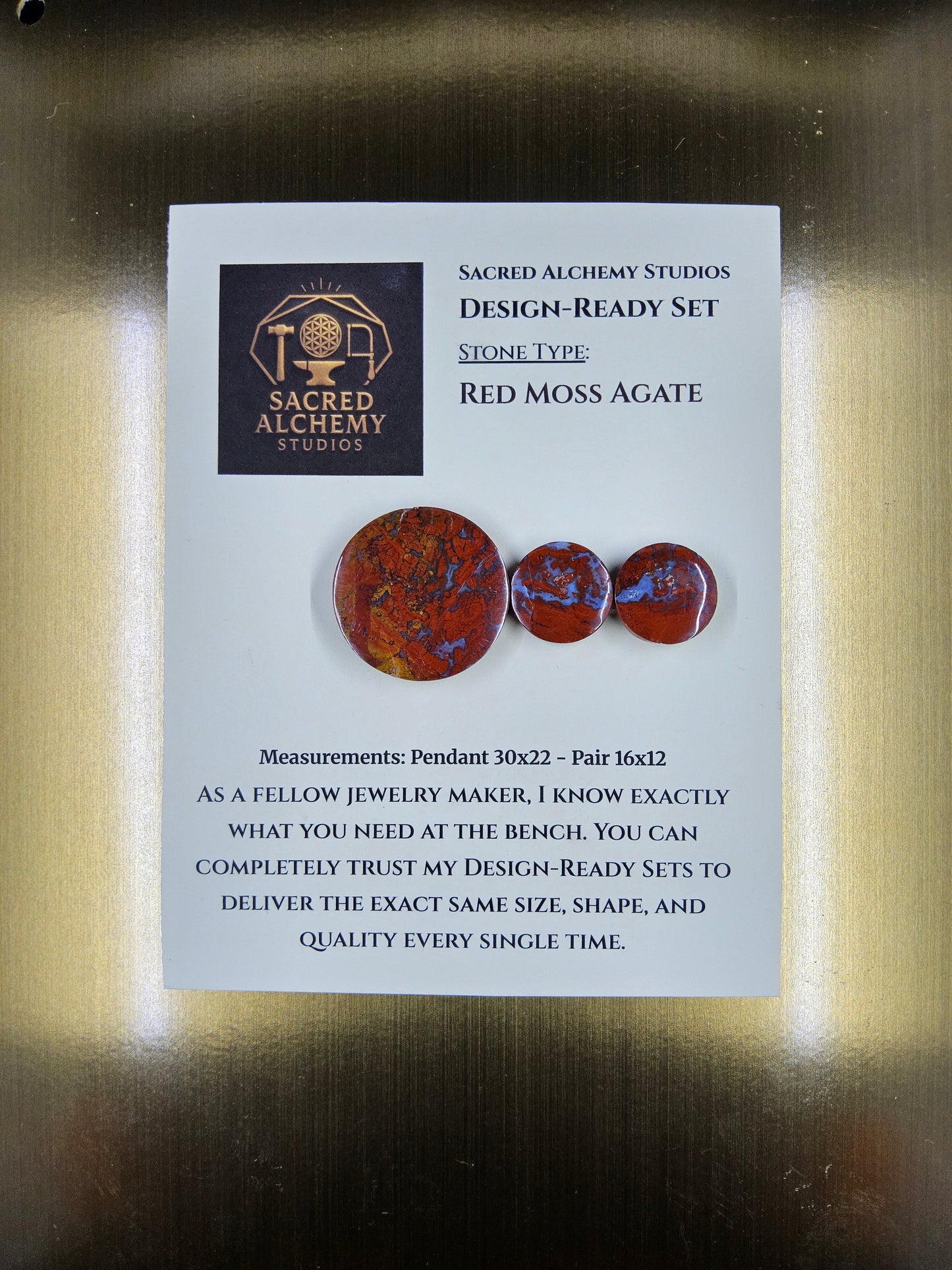 Circle Shape - Red Moss Agate - Design-Ready Sets