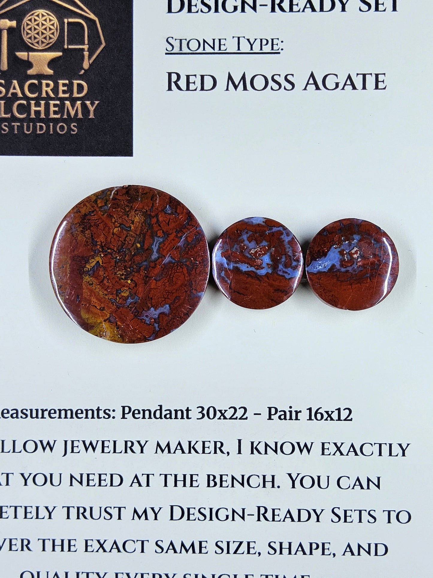 Circle Shape - Red Moss Agate - Design-Ready Sets