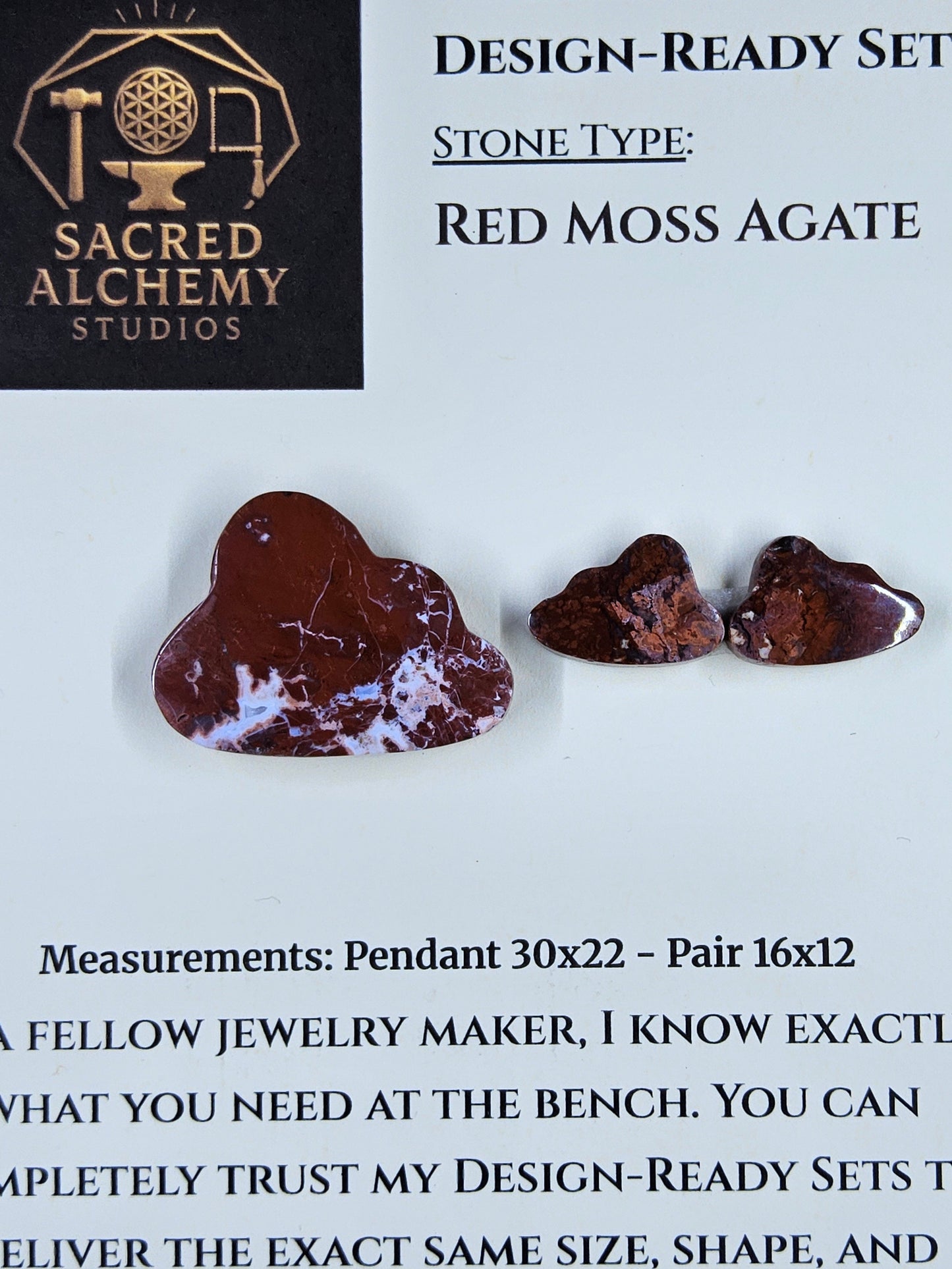 Cloud Shape - Red Moss Agate - Design-Ready Sets
