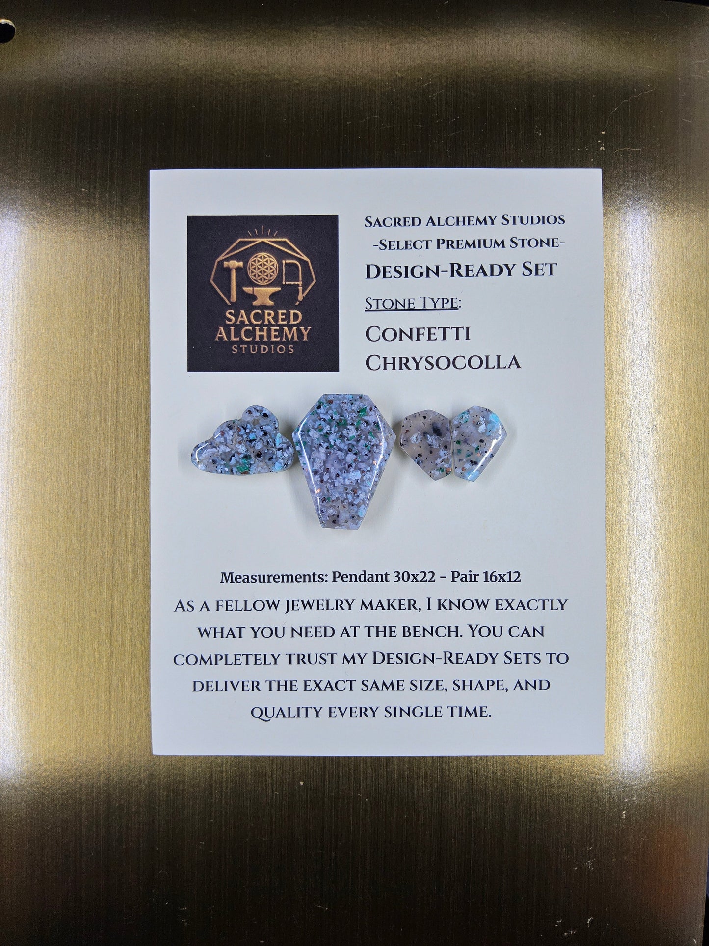 Coffin Shape - Confetti Chrysocolla - Sacred Alchemy Select - Design-Ready Set
