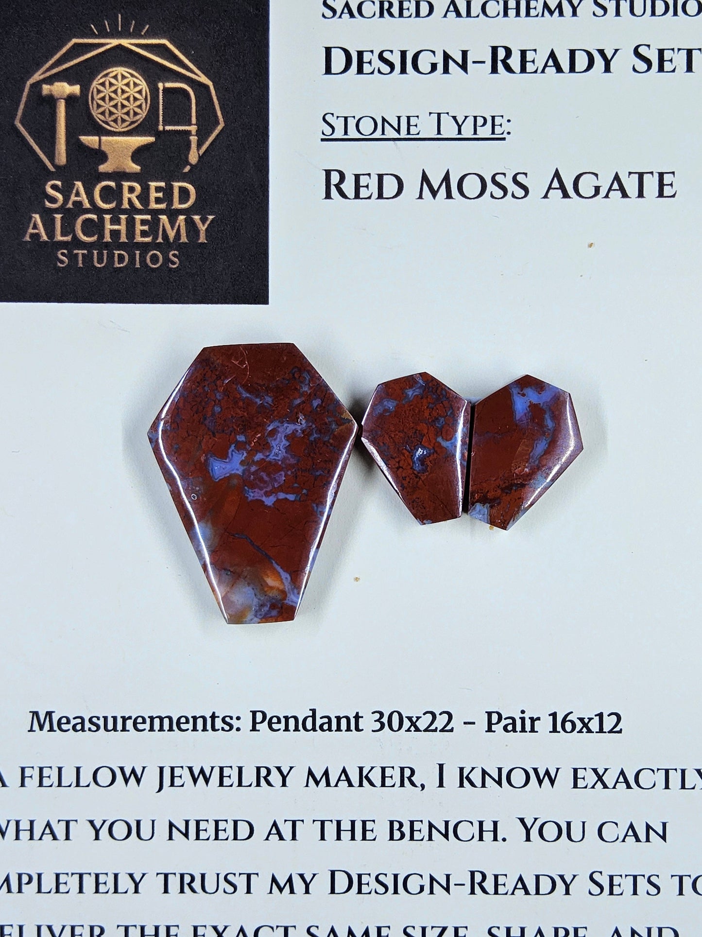 Coffin Shape - Red Moss Agate - Design-Ready Set