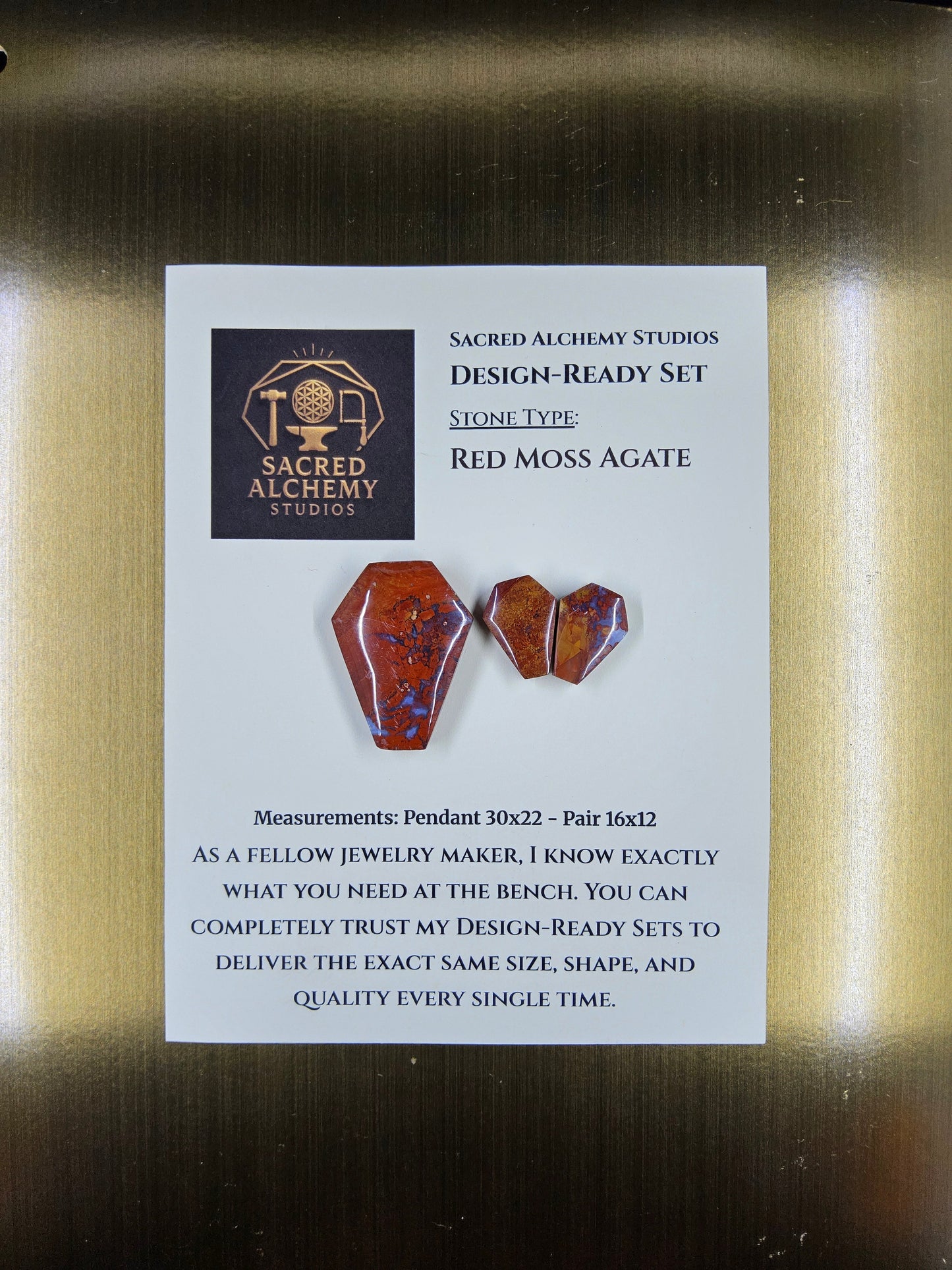 Coffin Shape - Red Moss Agate - Design-Ready Set