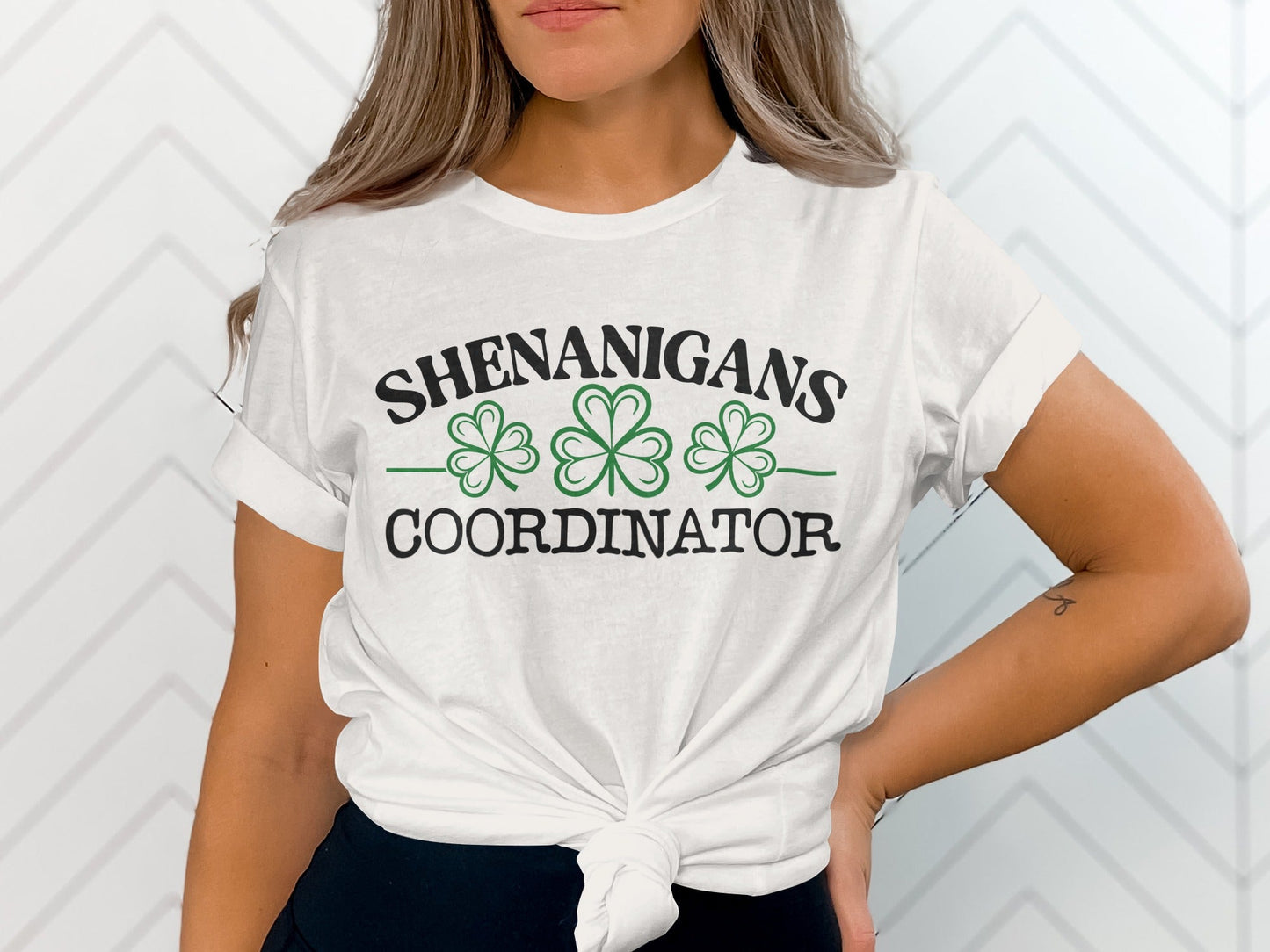 Shenanigans Coordinator With Shamrocks Design Funny T-Shirt