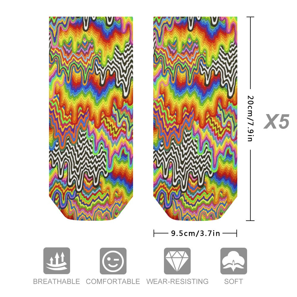 Sweat-Proof Odor-Resistant Ankle Socks - 5 Pairs of LightweightBreathable Durable with Cushioned Padding on Bottom for Men Women Unisex