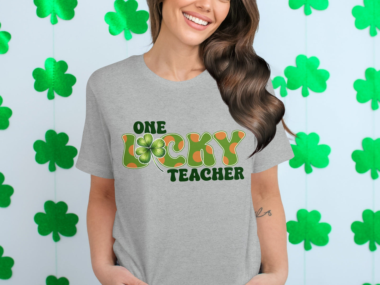 One Lucky Teacher T-Shirts, St Patricks Day Teacher Shirts, Shamrock T-Shirts, Teacher Gifts, Teacher Appreciate T-Shirts, Gifts for Teacher