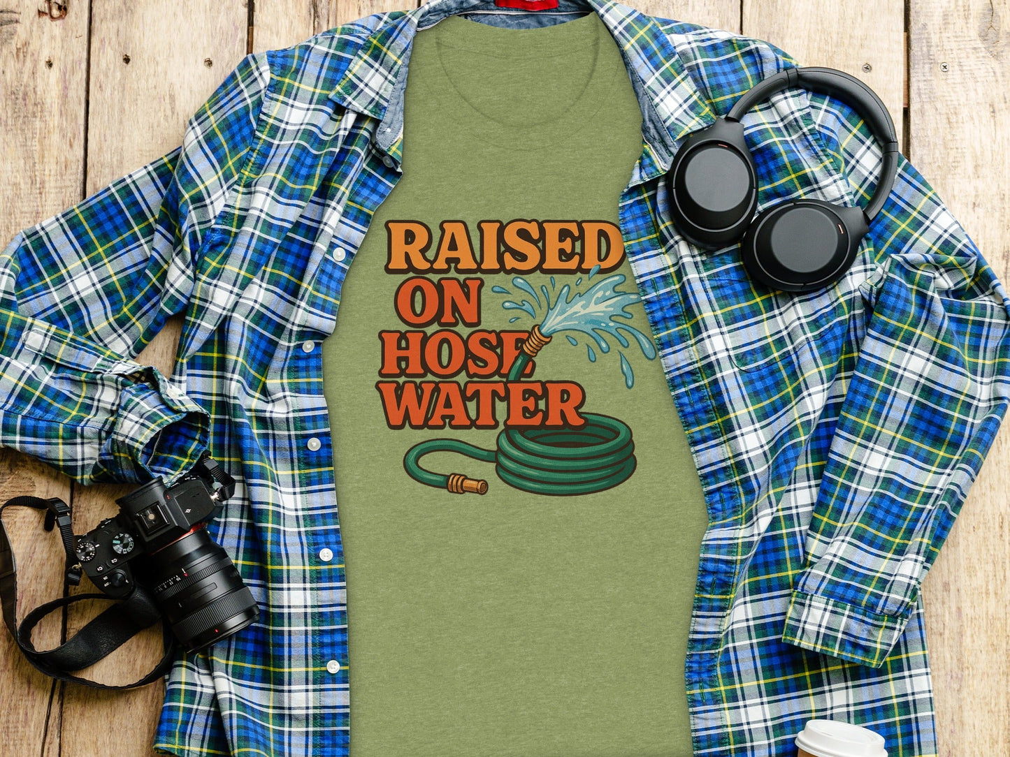 Raised On Hose Water Graphic Design Retro Style T-Shirt