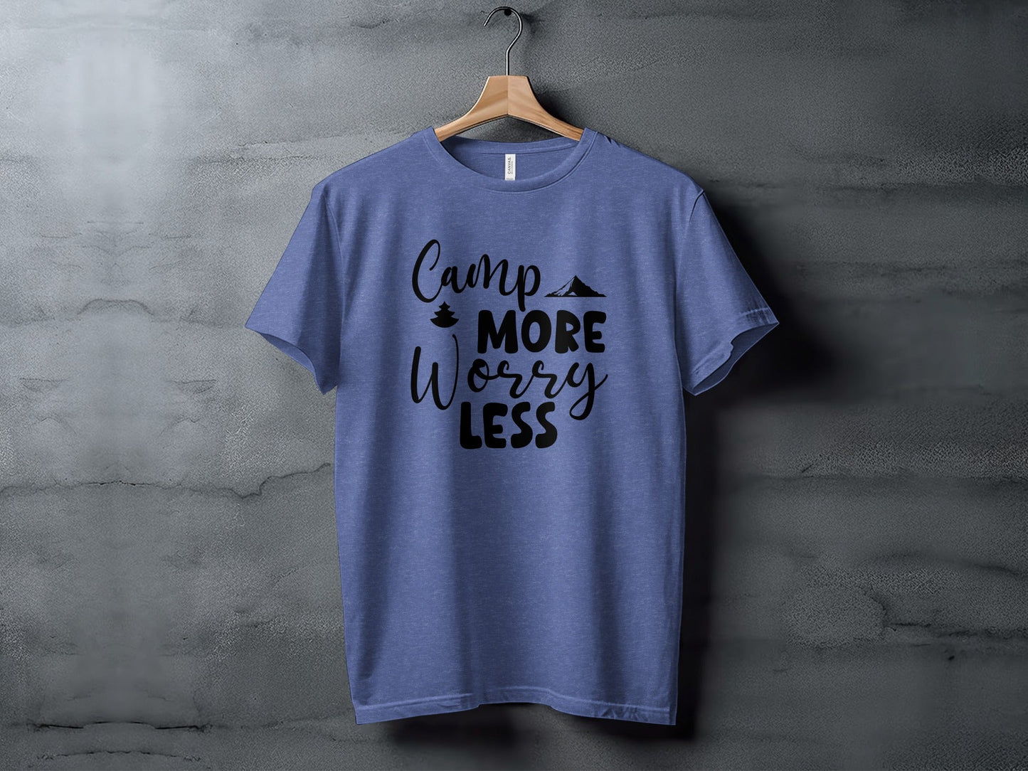 Camp More Worry Less Outdoor Adventure Graphic T-Shirt