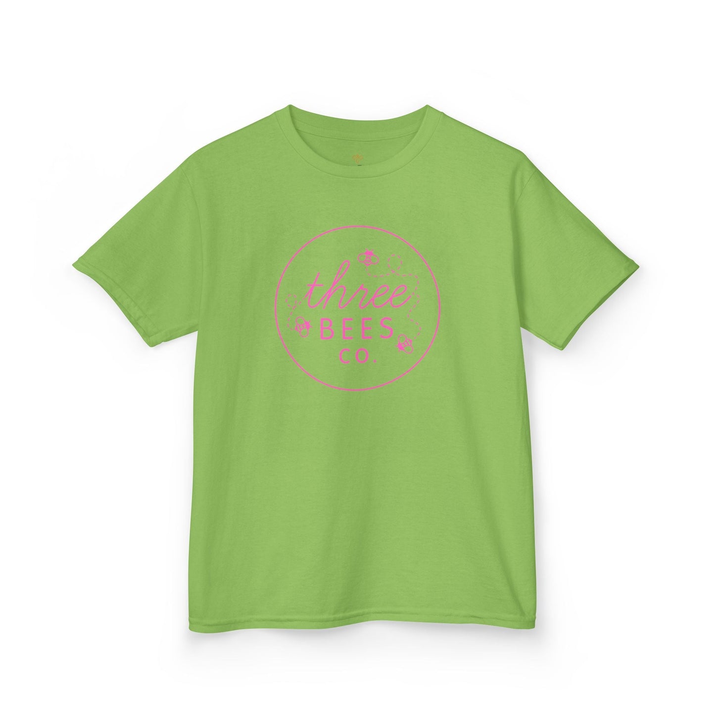 Kids Heavy Cotton Gildan Three Bees Classic Logo in Pink Hive Tee
