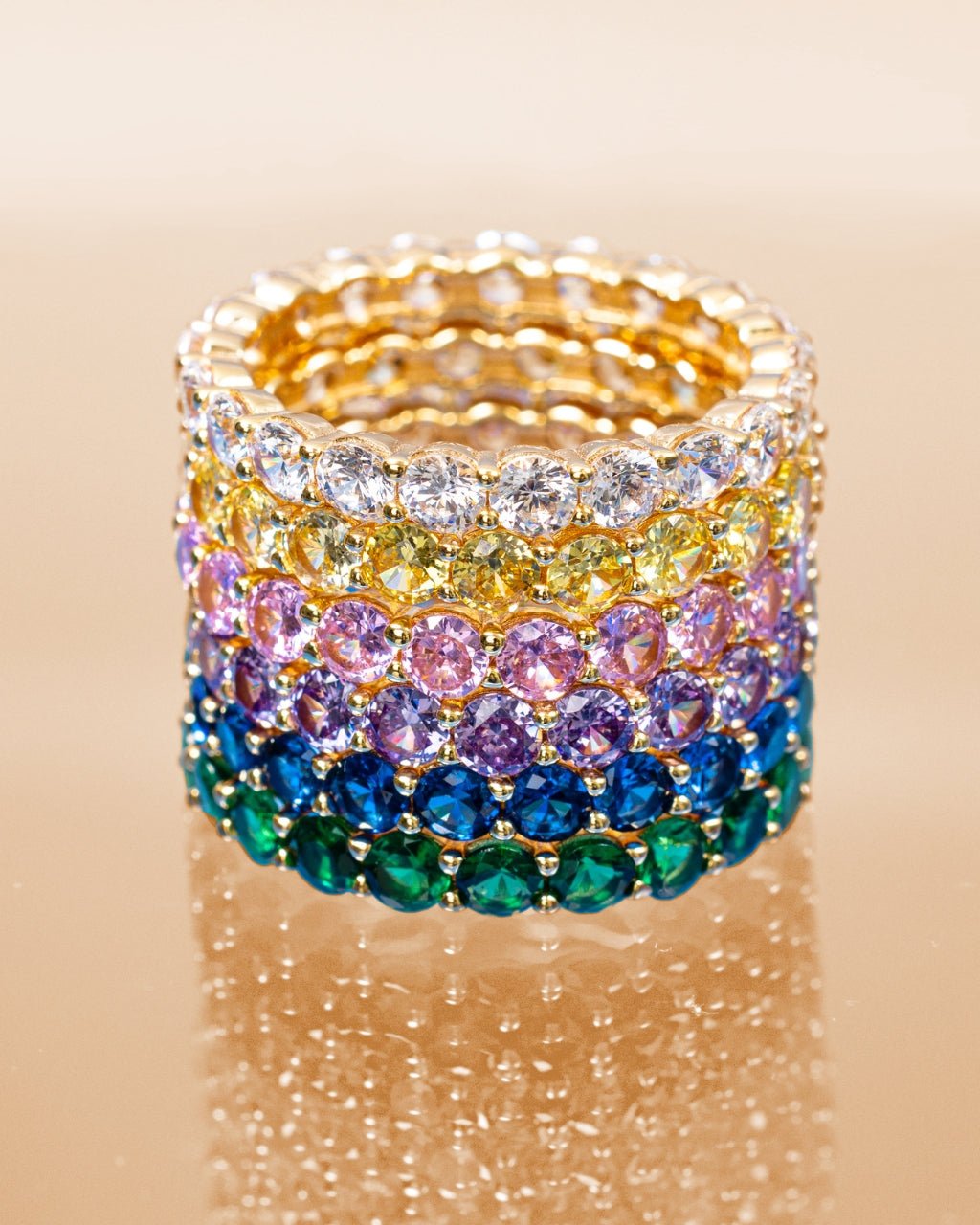 Sterling Silver Gracie Amethyst CZ Eternity Ring