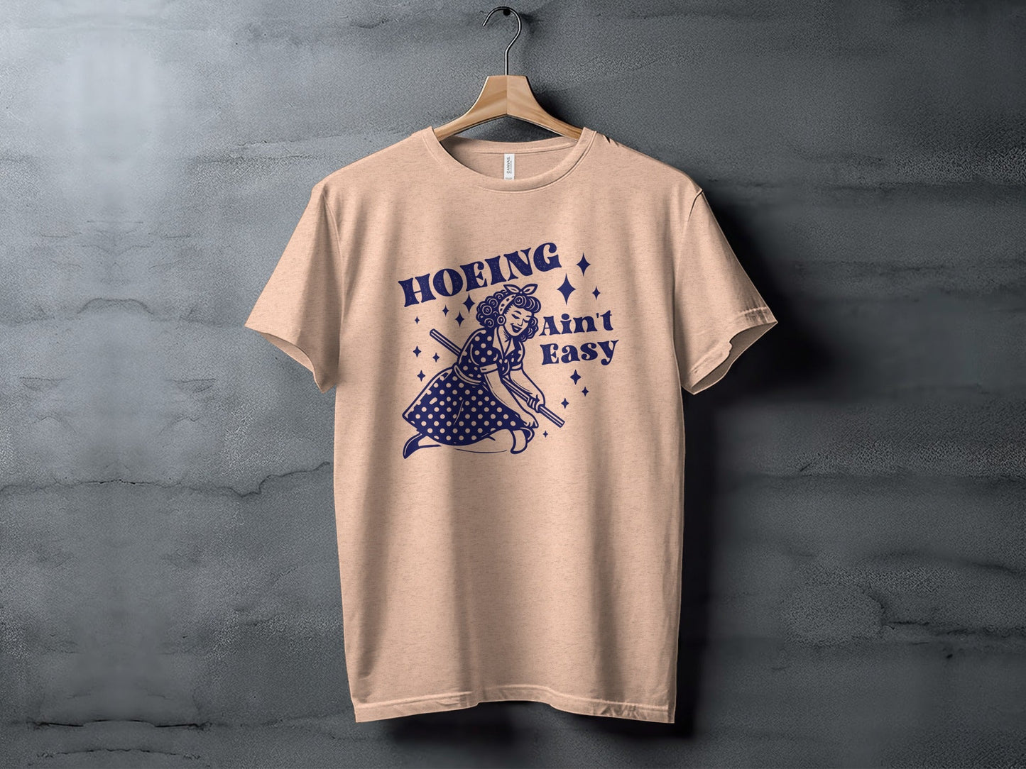 Hoing Ain't Easy Funny Woman Gardening Design T-Shirt