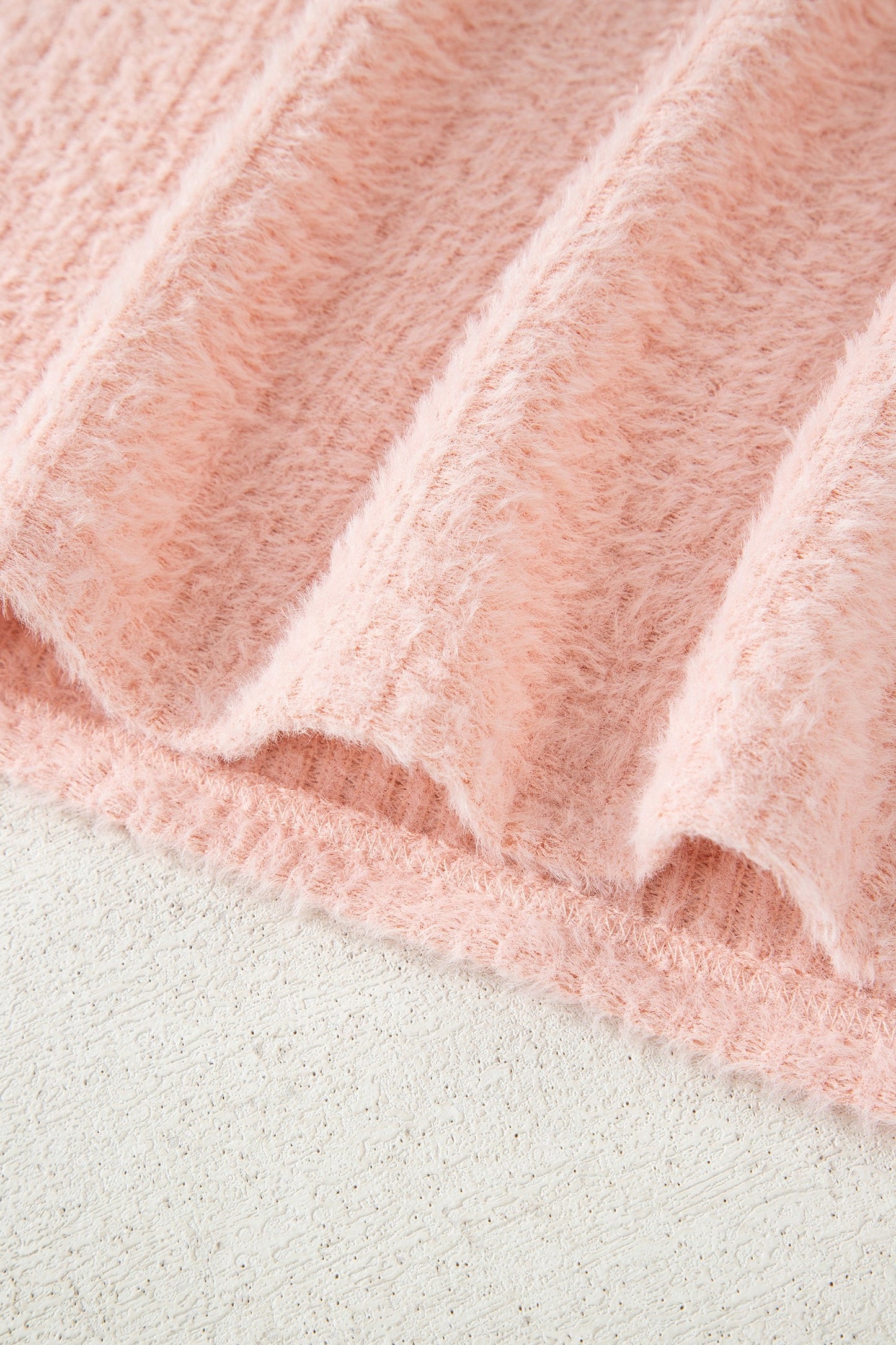 Ivy Fuzzy Ribbed Texture Long Sleeve Top