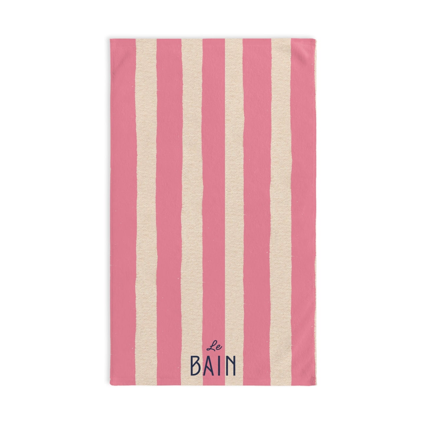 Le Bain Pink Striped Hand Towel — French Pink & Cream Bathroom Decor