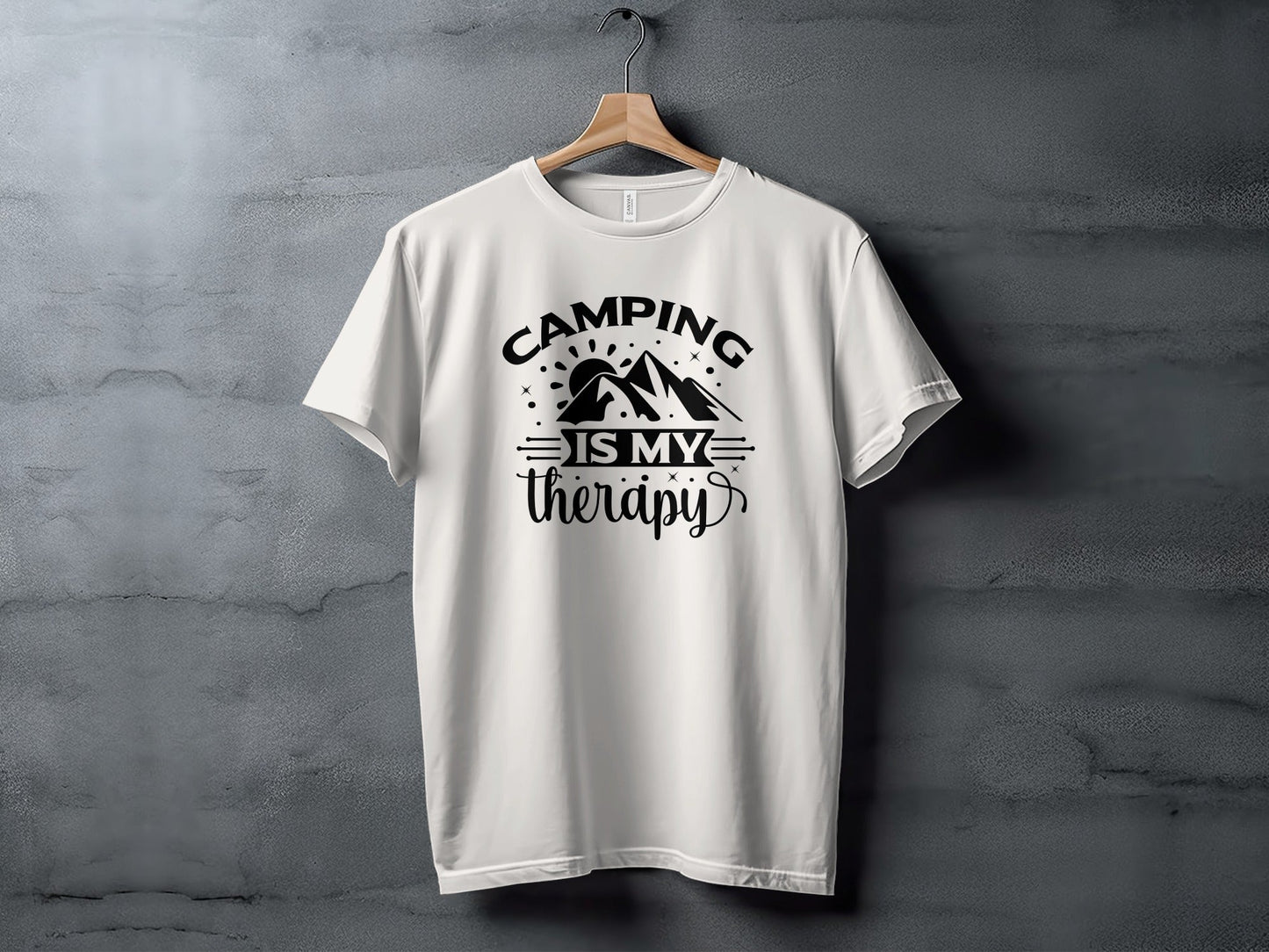 Camping Is My Therapy Outdoorsy Adventure Quote T-Shirt