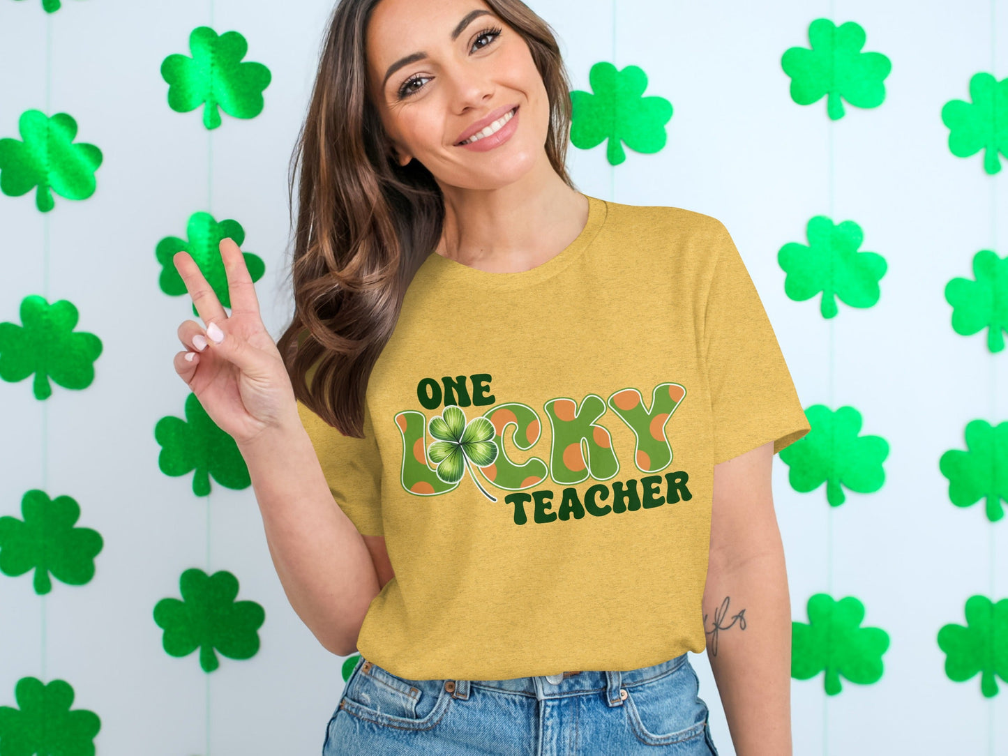 One Lucky Teacher T-Shirts, St Patricks Day Teacher Shirts, Shamrock T-Shirts, Teacher Gifts, Teacher Appreciate T-Shirts, Gifts for Teacher