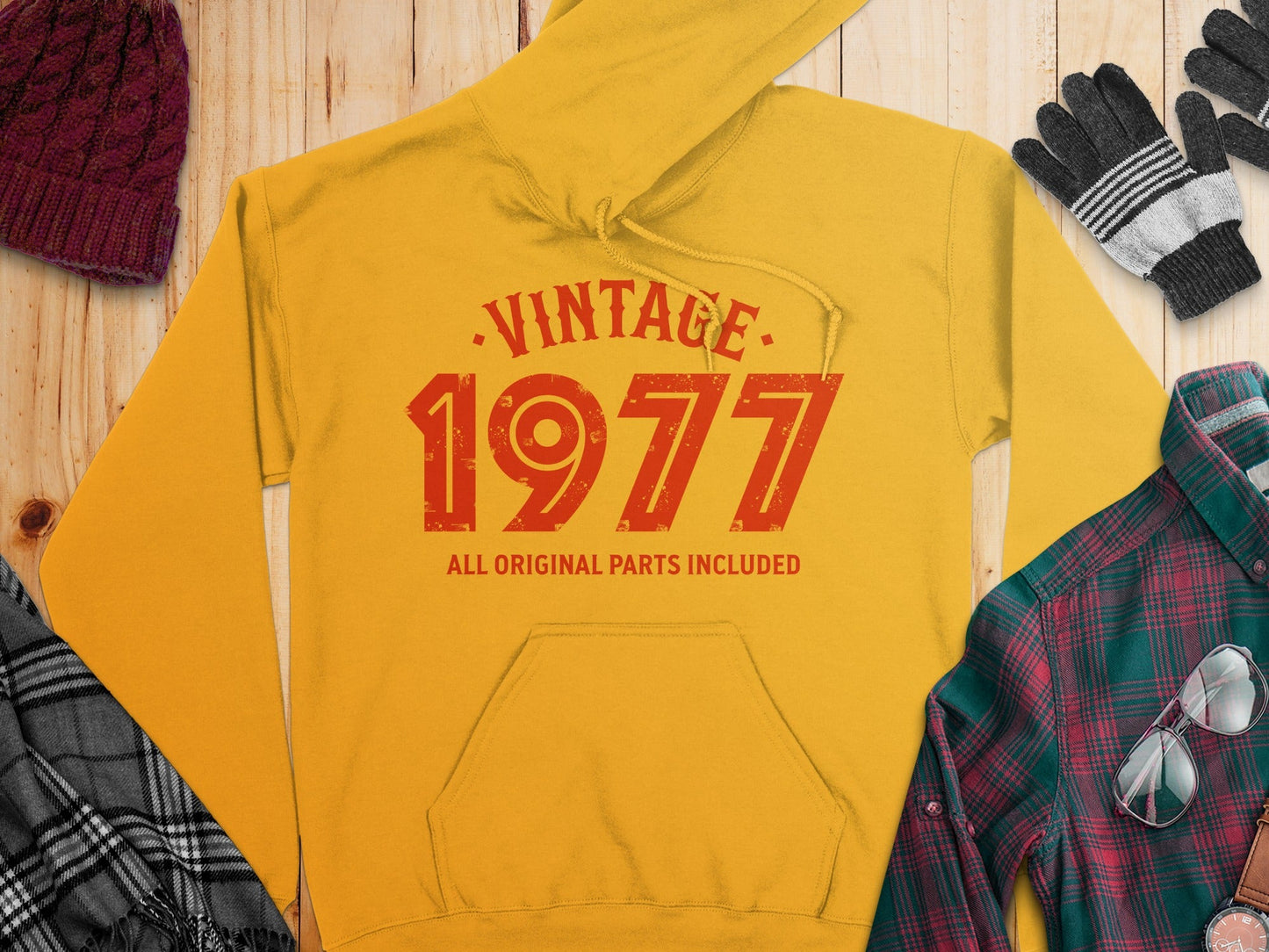 Vintage 1977 All Original Parts Included Design Hoodie