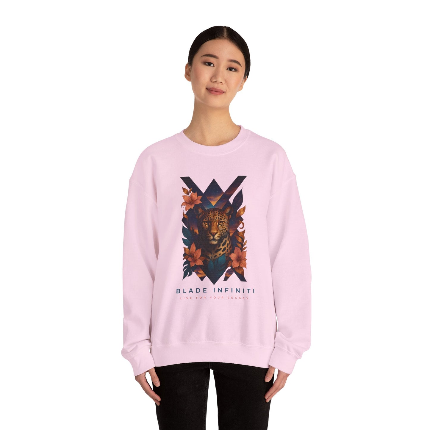 Galactic Jungle Leopard Unisex Crewneck Sweater