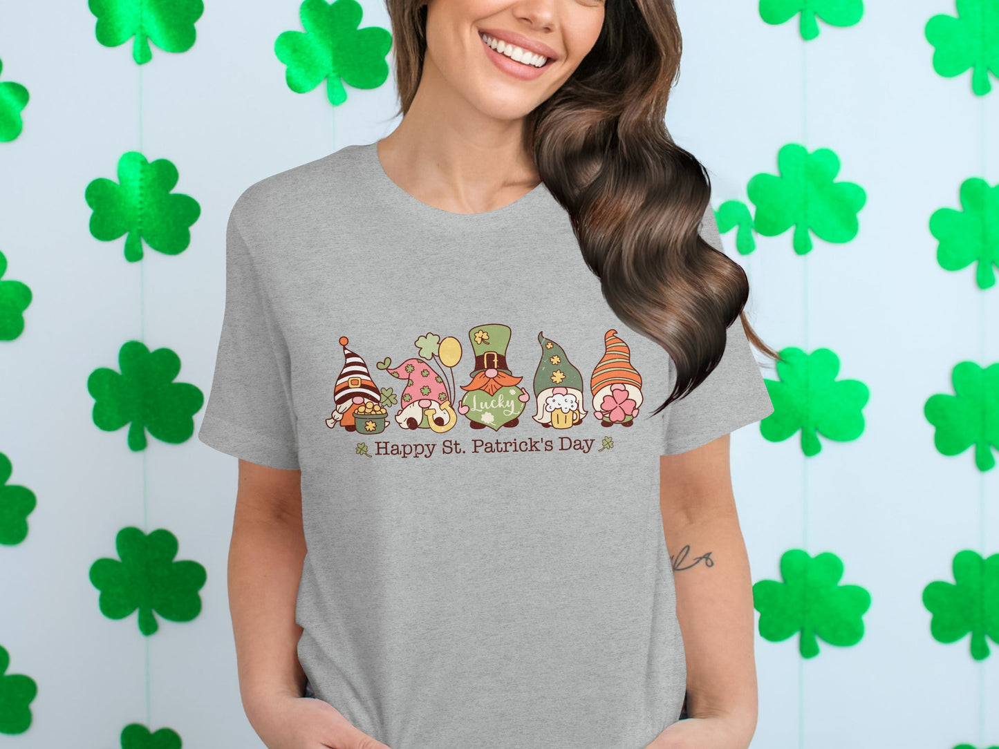 St Patricks Day Gnomes T-Shirts, Lucky Irish T-Shirts, Cute Holiday T-Shirts, Festive Shamrock Apparel, Limited Edition St Paddys Day