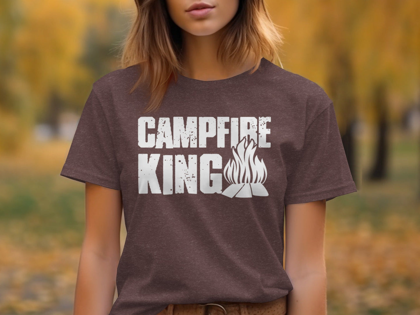 Campfire King Flames Graphic Outdoors Adventure T-Shirt