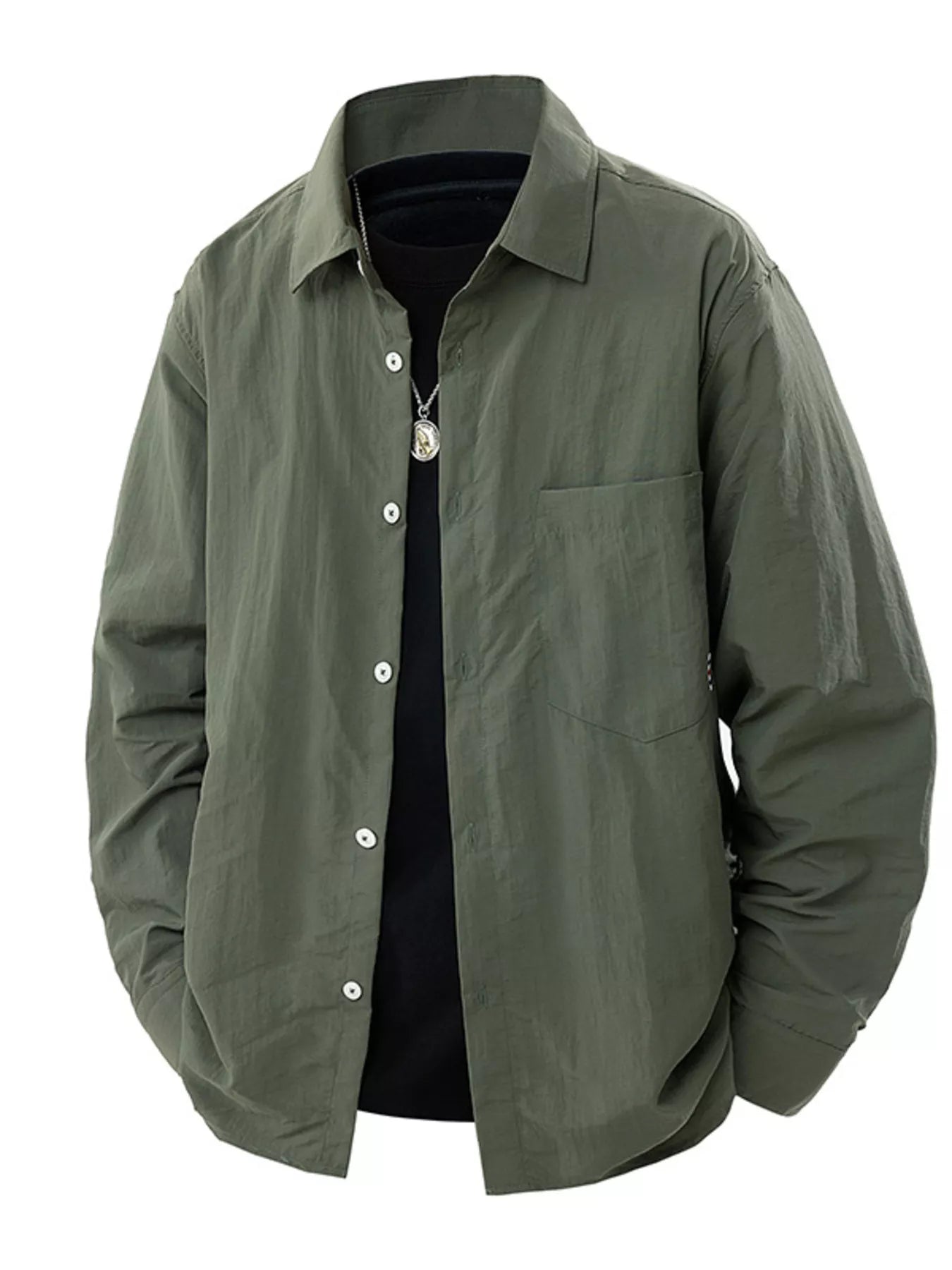Men's Plus Size Lightweight Button-Down Shirt