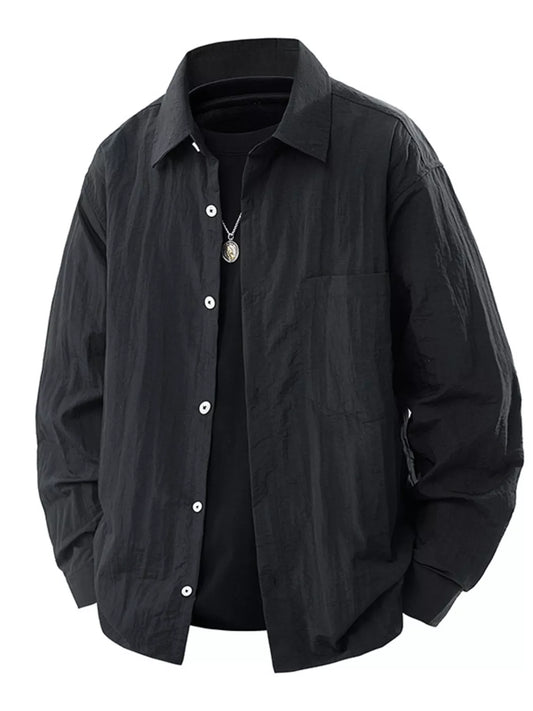 Men's Plus Size Lightweight Button-Down Shirt