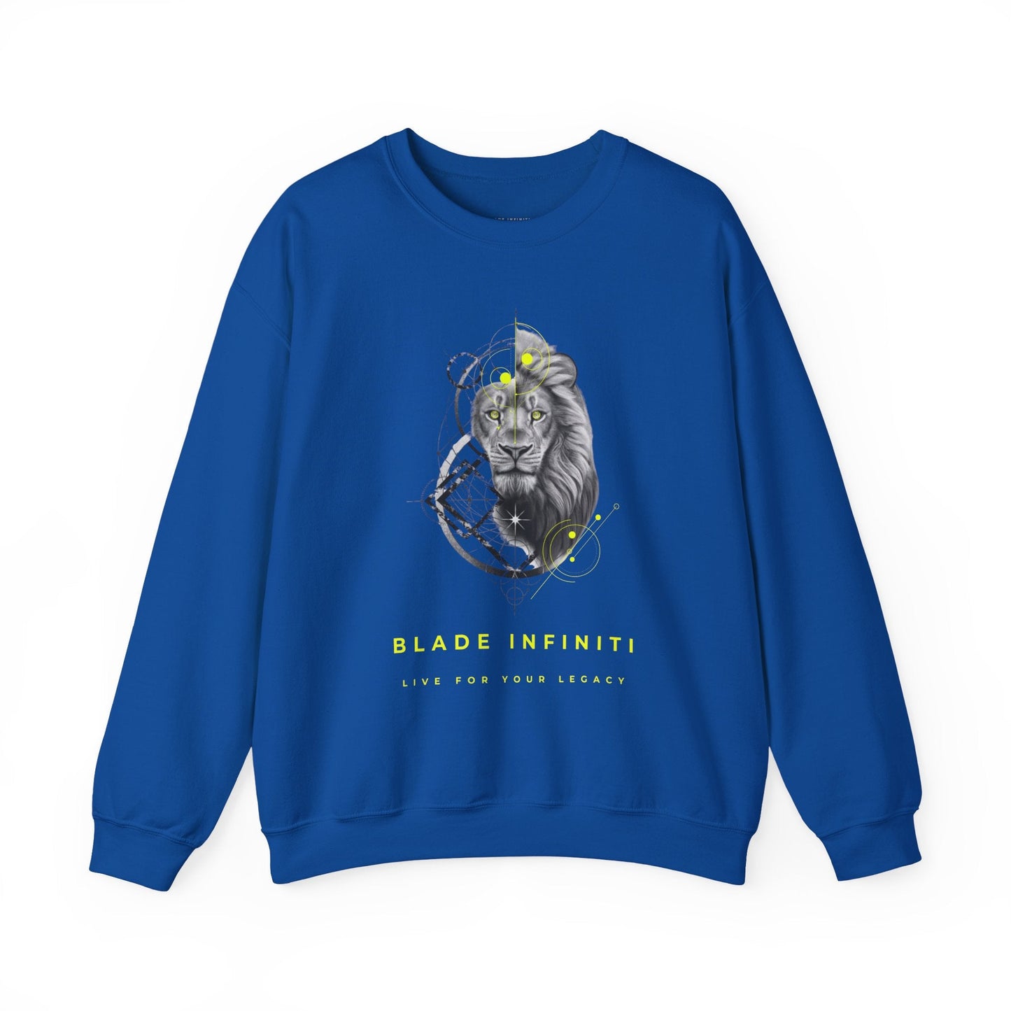 Geometric King Lion V3 Neon Green TX Unisex Crewneck Sweater