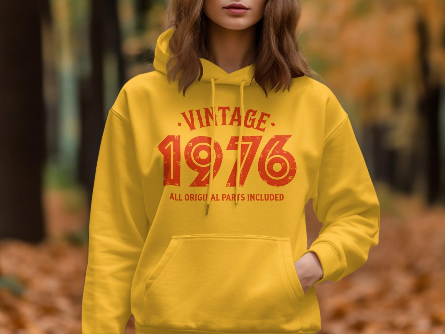 Vintage 1976 All Original Parts Included Graphic Design Hoodie