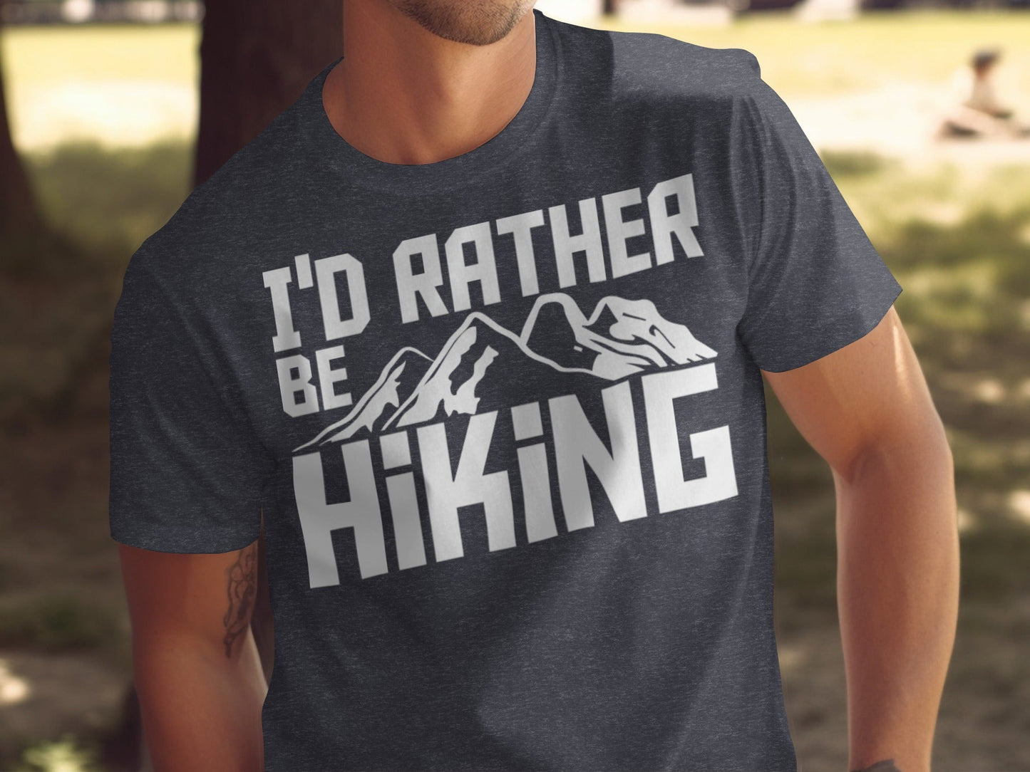 I Would Rather Be Hiking Mountains Graphic Design T-Shirt