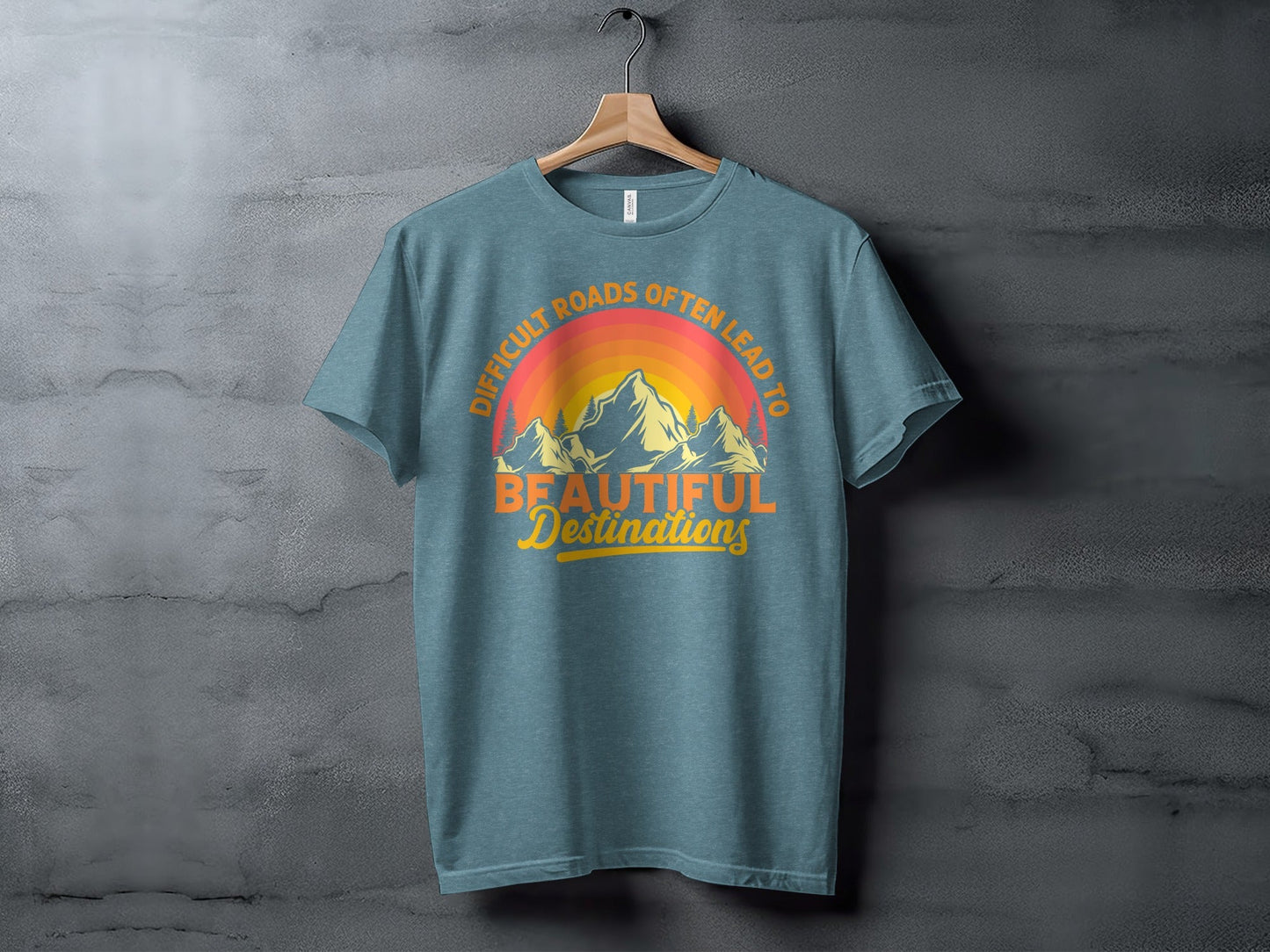 Difficult Roads Beautiful Destinations Retro Style T-Shirt Long Sleeve T-Shirt