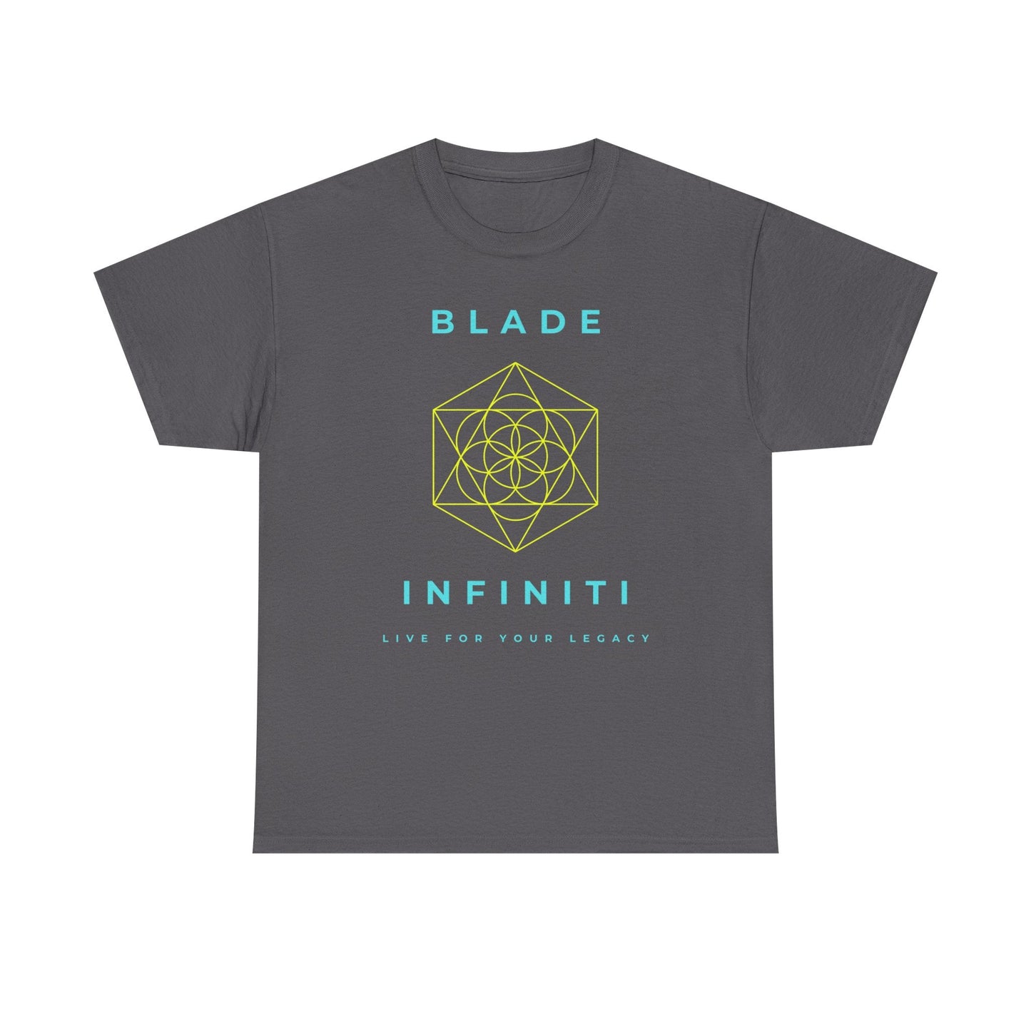 Geometric Azteca Essential Aqua/Neon Green T-Shirt