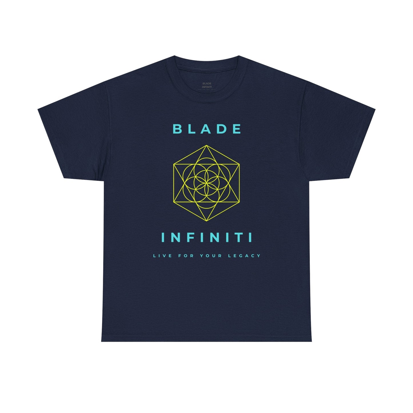 Geometric Azteca Essential Aqua/Neon Green T-Shirt