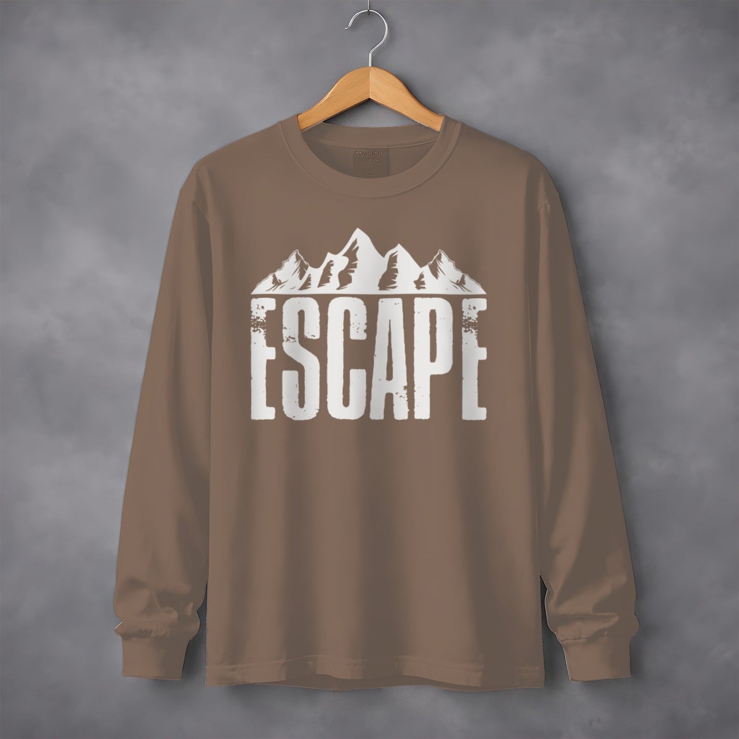 Escape to Nature with Mountain Graphic Art Long Sleeve T-Shirt