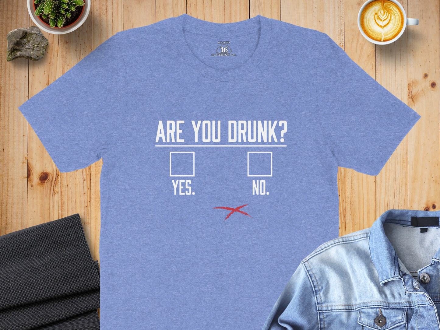 Are You Drunk Check Box With Red Cross Funny Graphic T-Shirt