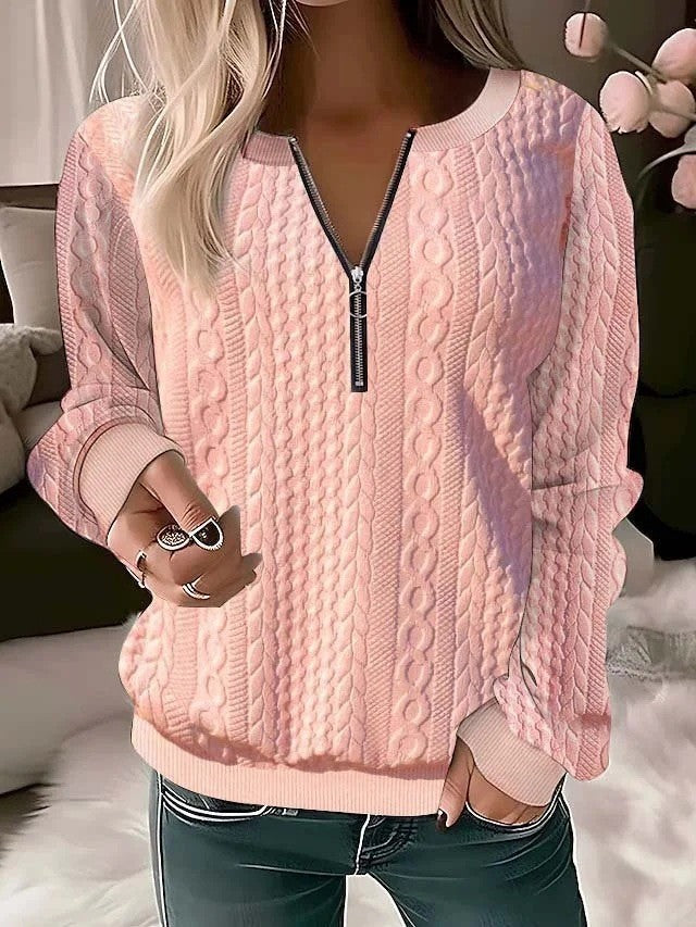 European And American Zipper Sweater Women's Coat Cardigan