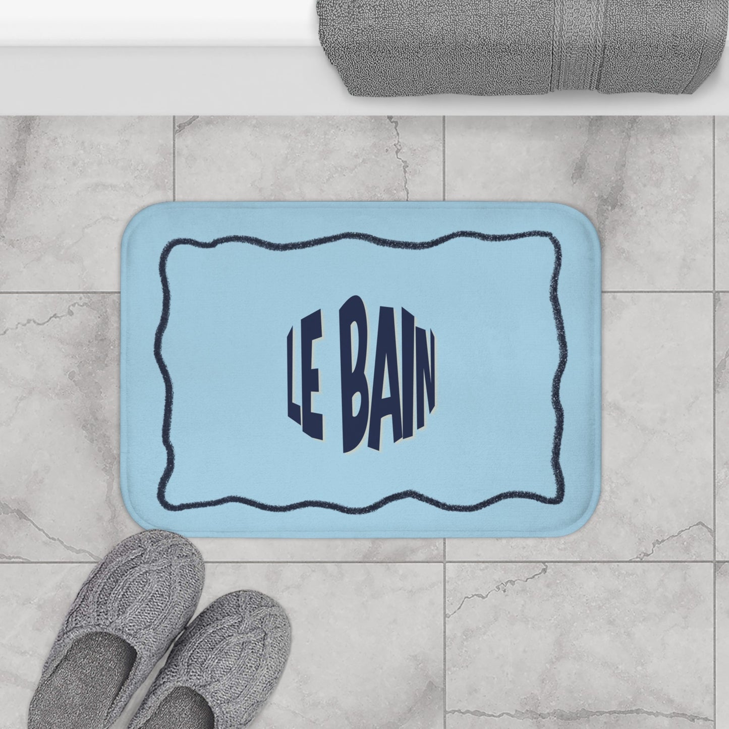 Le Bain Baby Blue Bath Mat |  French Bathroom Mat