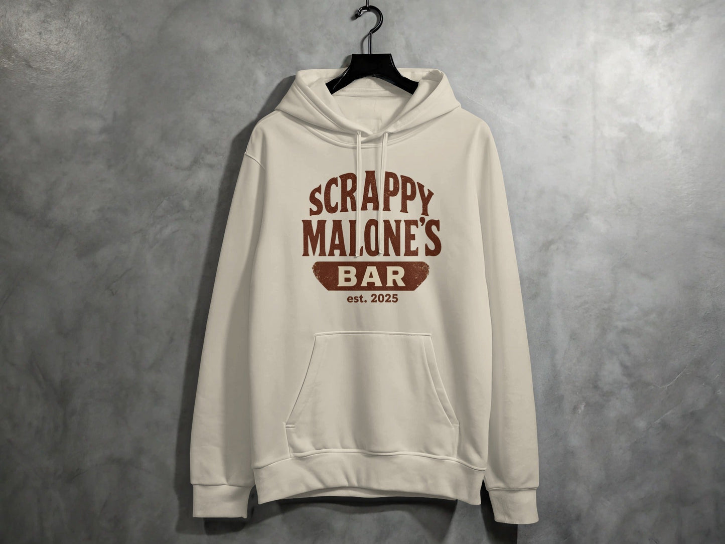 Scrappy Malone's Bar Est 2025 Vintage Style Hoodie - Retro Tavern Design