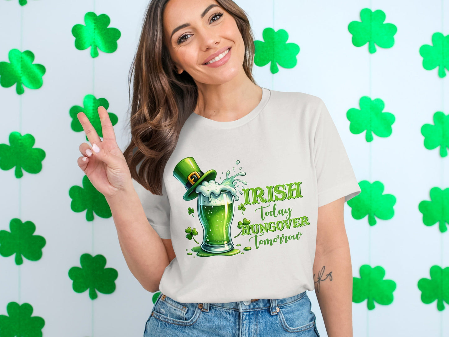 Funny Irish T-Shirts, St Patricks Day Shirts, Irish Today Hungover Tomorrow T-Shirts, Green Beer Lover T-Shirts, Lucky Shamrock Gift