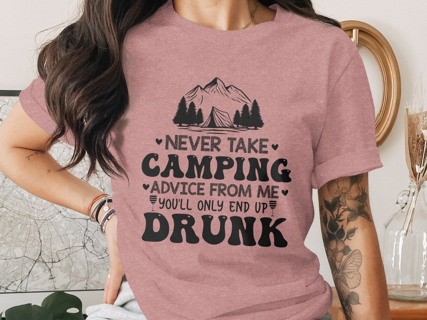 Never Take Camping Advice Funny Camping Slogan T-Shirt