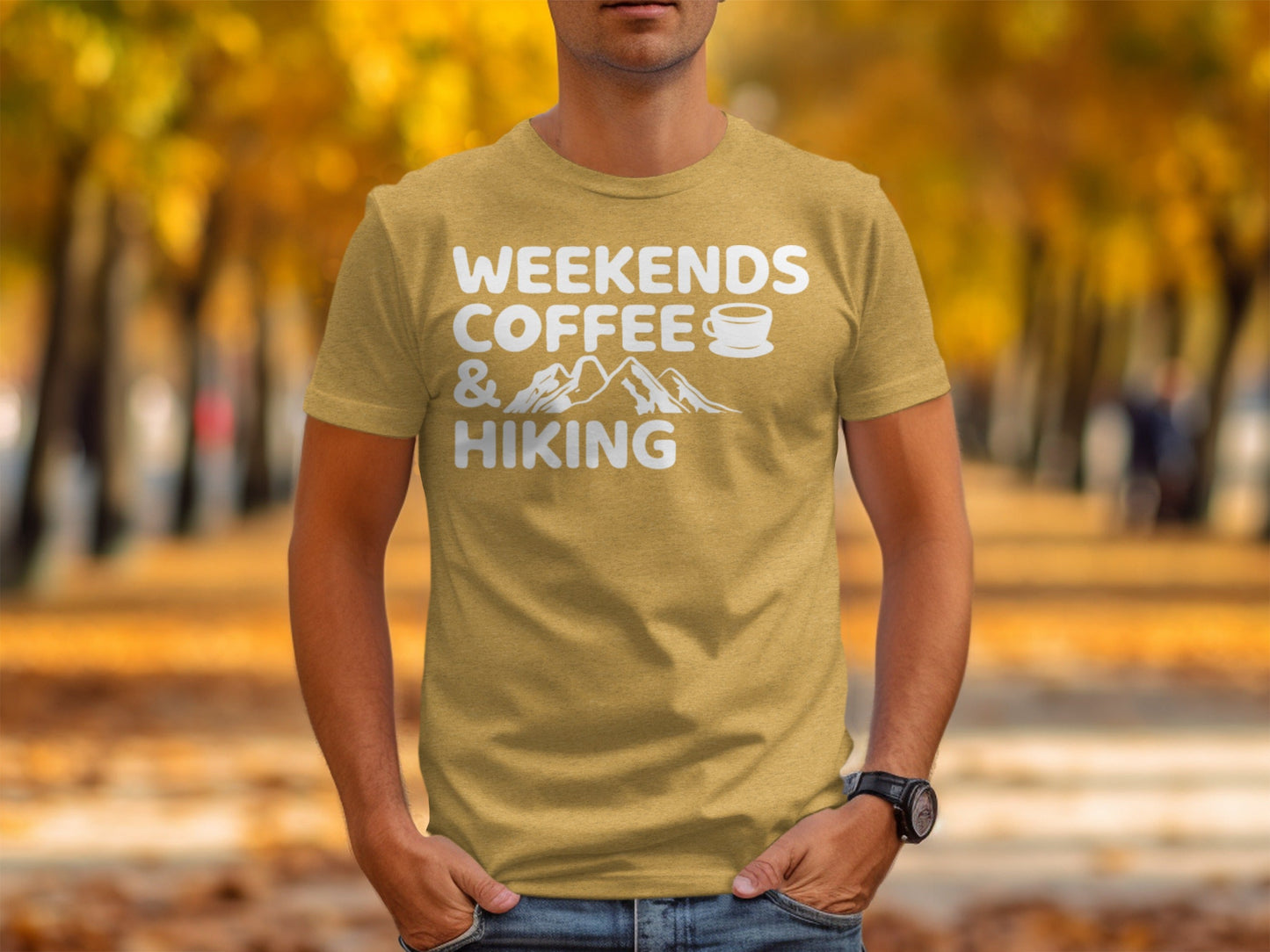 Weekends Coffee And Hiking Graphic Design Funny T-Shirt
