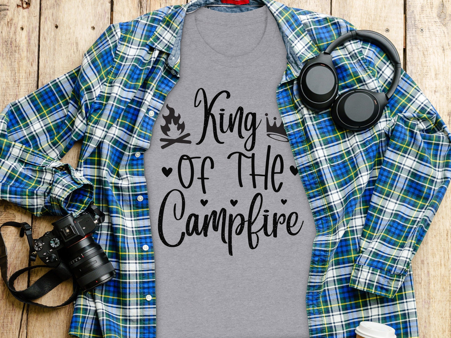 King Of The Campfire With Campfire and Crown T-Shirt