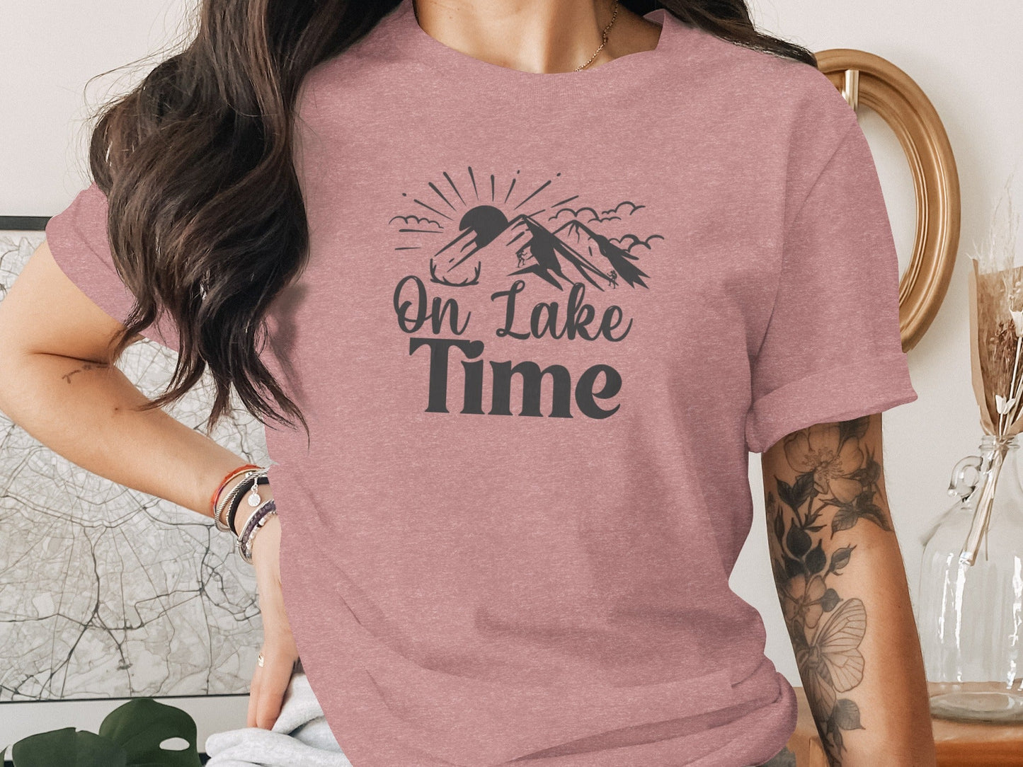 On Lake Time Outdoors Nature Hiking Mountains T-Shirt