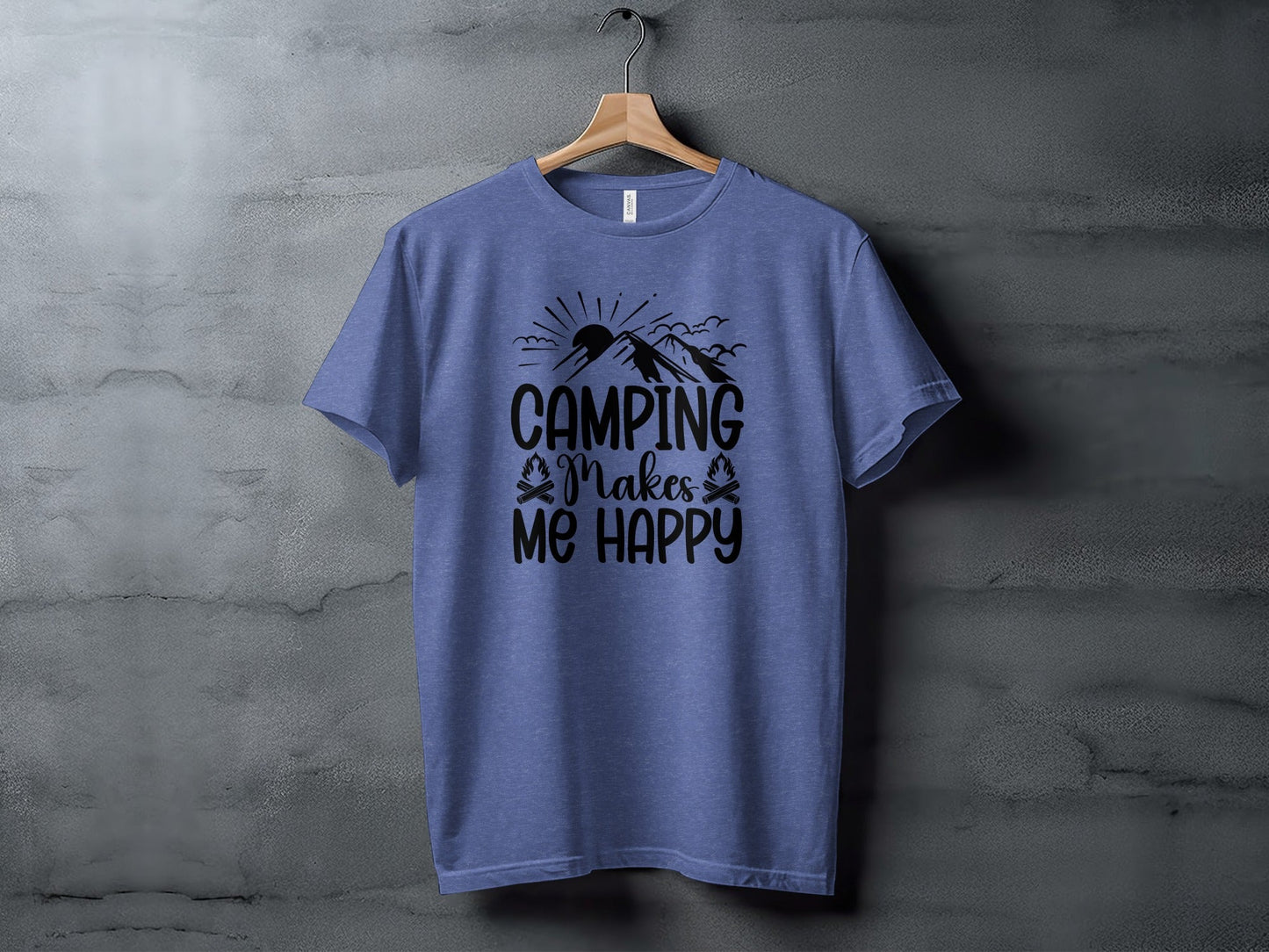 Camping Makes Me Happy Outdoor Adventure Graphic T-Shirt