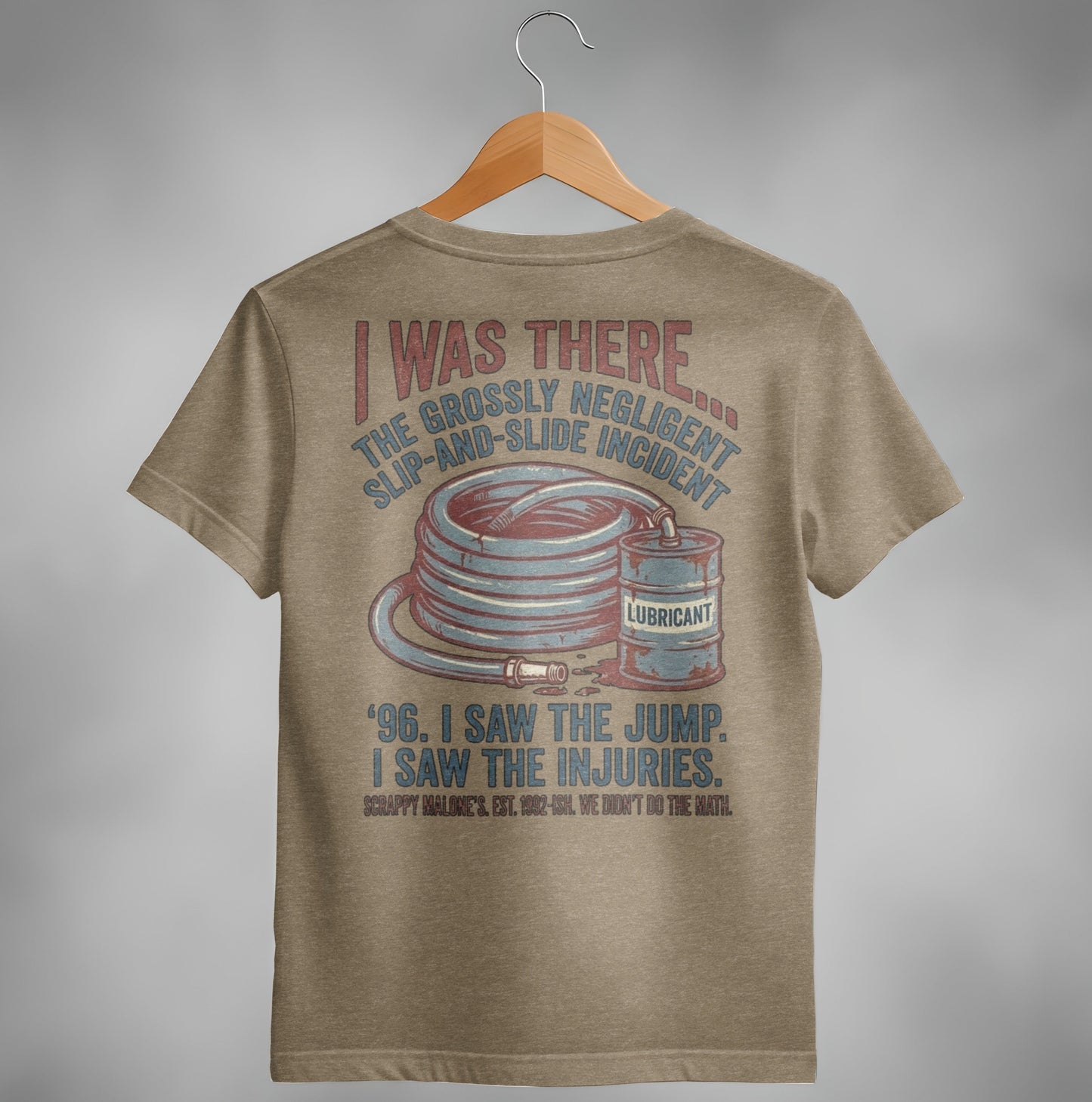 1996 Negligent Slip-and-Slide Incident Tee - Scrappy  Malone's