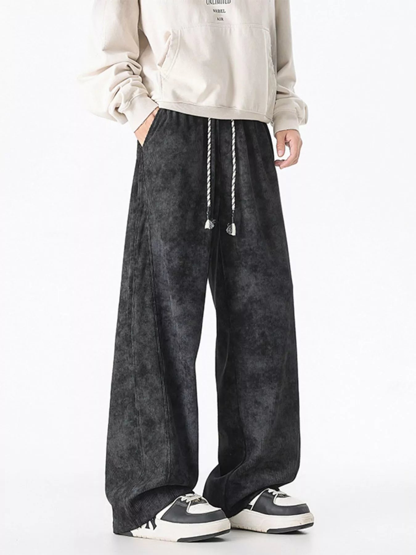 Men's Plus Size Vintage Wash Wide Leg Pants