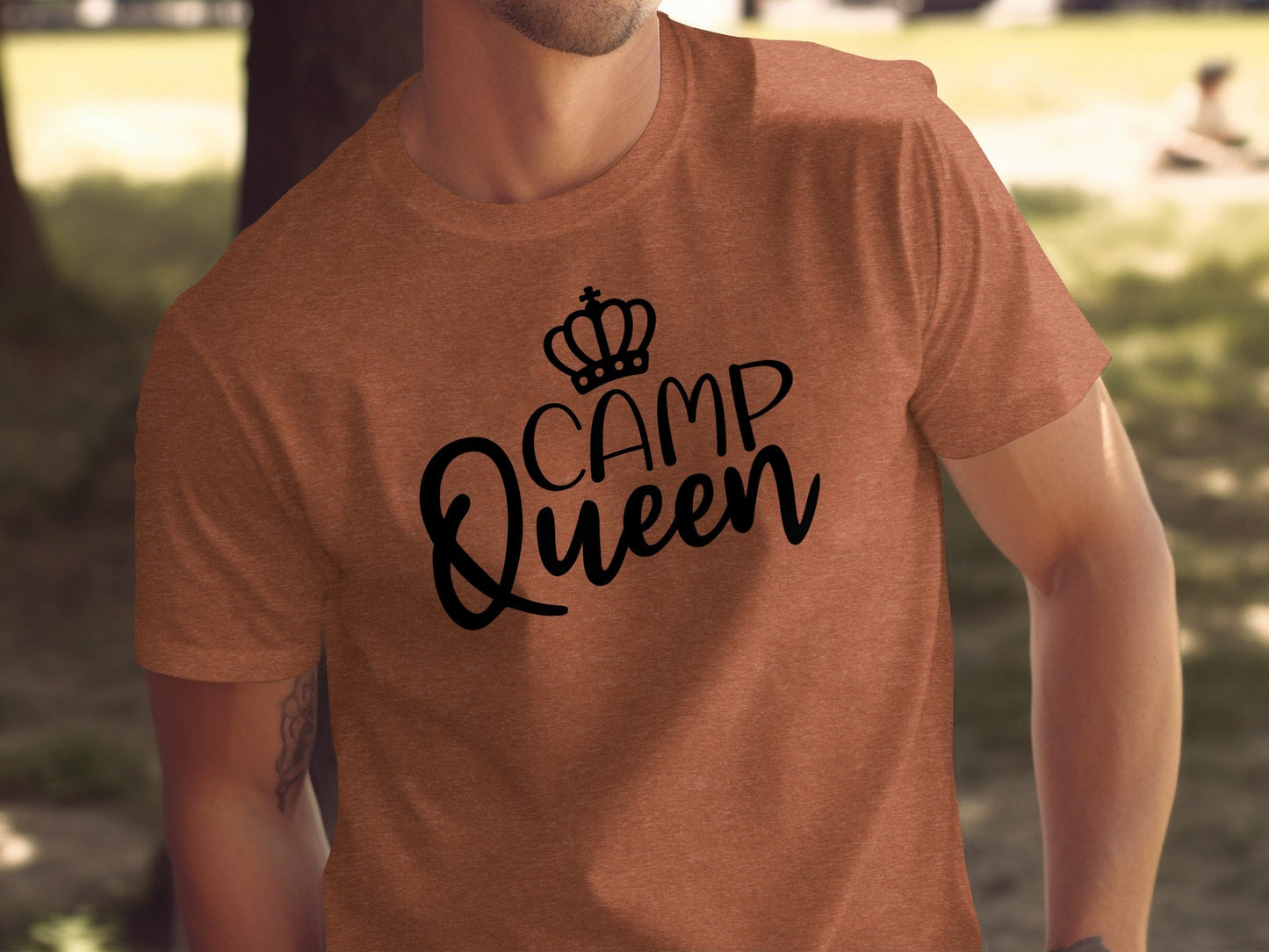 Camp Queen With Crown Graphic Camping Trip Fun T-Shirt