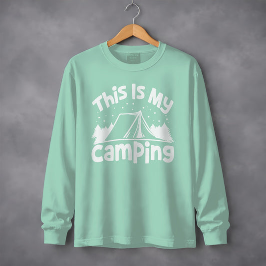 This Is My Camping Tent Vacation Adventure Outside Nature Long Sleeve T-Shirt