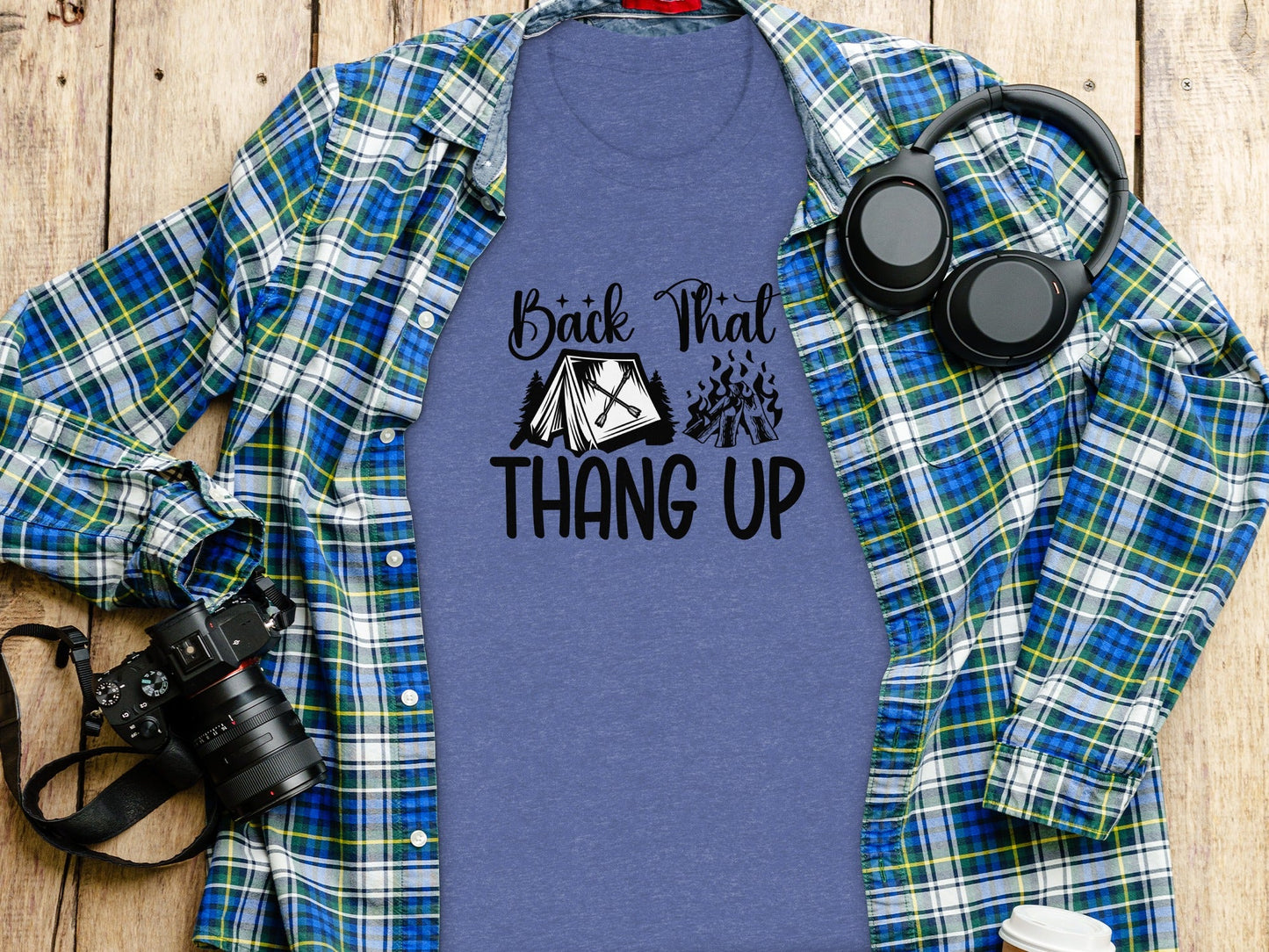 Back That Thang Up Camping Outdoors Tent Fire T-Shirt