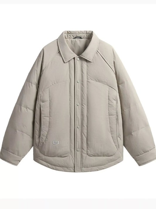 Men’s Plus Size Lightweight Padded Snap-Down Jacket