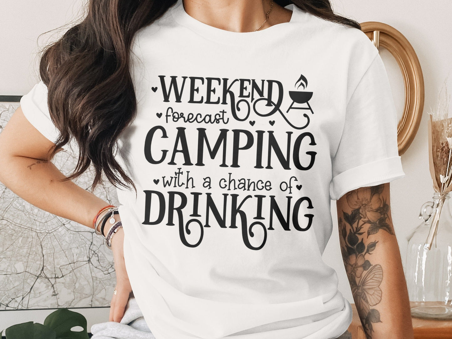 Weekend Forecast Camping With A Chance Of Drinking T-Shirt