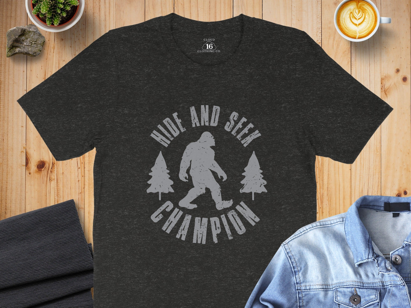 Hide and Seek Champion Bigfoot Funny Graphic Novelty T-Shirt