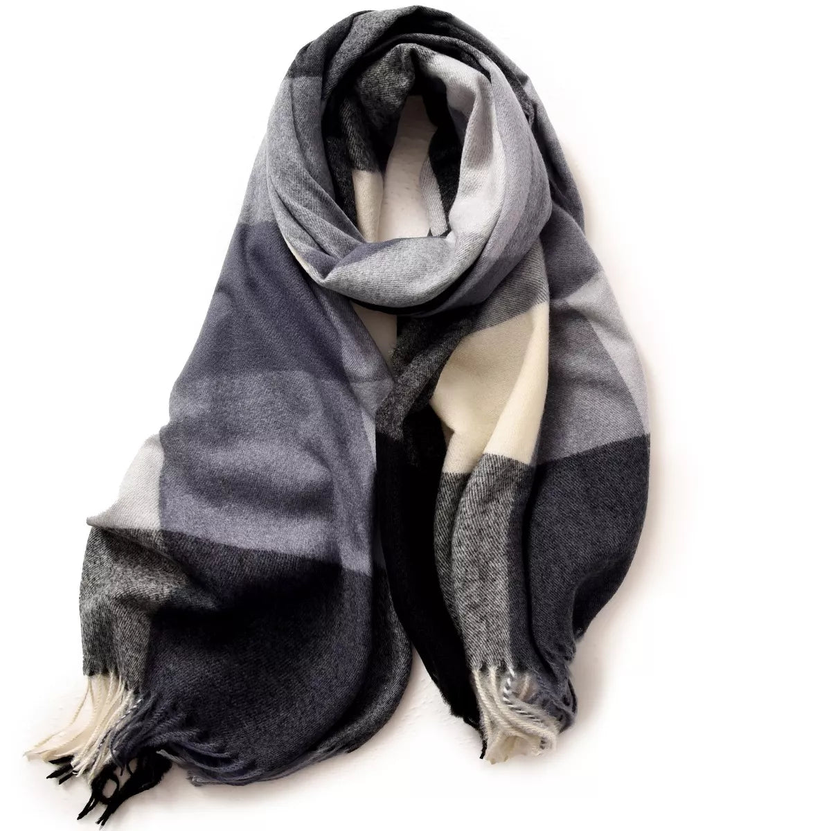 Plaid Fringe Scarf